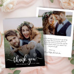 Lámina Foto de Boho Typography 2 Photo Boda Gracias<br><div class="desc">Budget Modern Boho Heart Typography 2 (dos) Photo Boda Gracias Papel. Elegante plantilla de agradecimiento de boda Moderno con una foto vertical completa en el frente con el texto superpuesto "Gracias" en una caligrafía con letras a mano guión de letra cruz cruda con motivos de corazón amoroso en blanco en...</div>