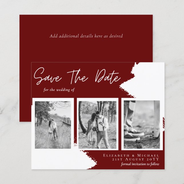 Lámina Foto de compromiso del presupuesto SAVE FECHA Borg (Anverso / Reverso)