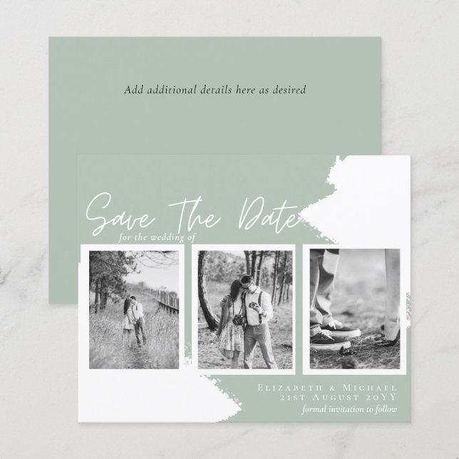 Lámina Foto de compromiso del presupuesto SAVE FECHA Sage (Anverso / Reverso)