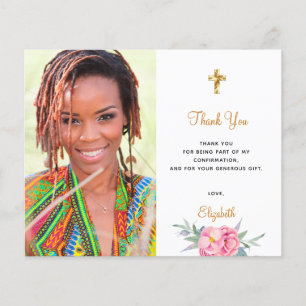 Lámina Foto de confirmación de presupuesto chica floral g