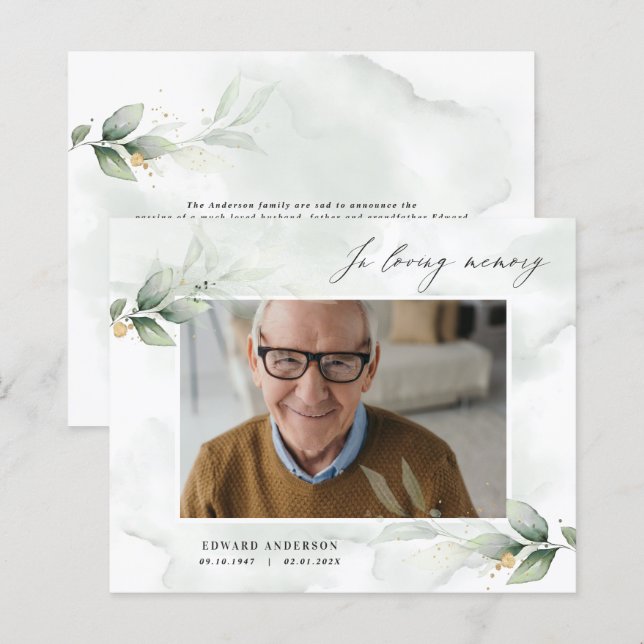 Lámina Foto de Eucalyptus elegante en el funeral de amor  (Anverso / Reverso)