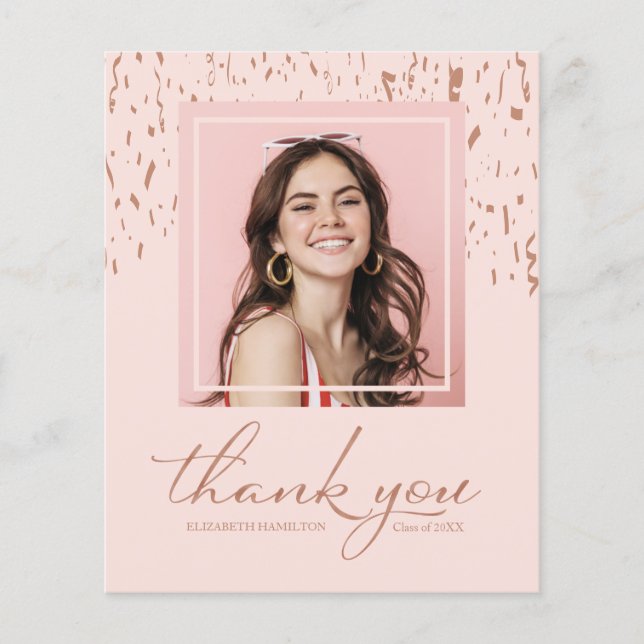 Lámina Foto De Graduación De Confetti De Presupuesto (Anverso)