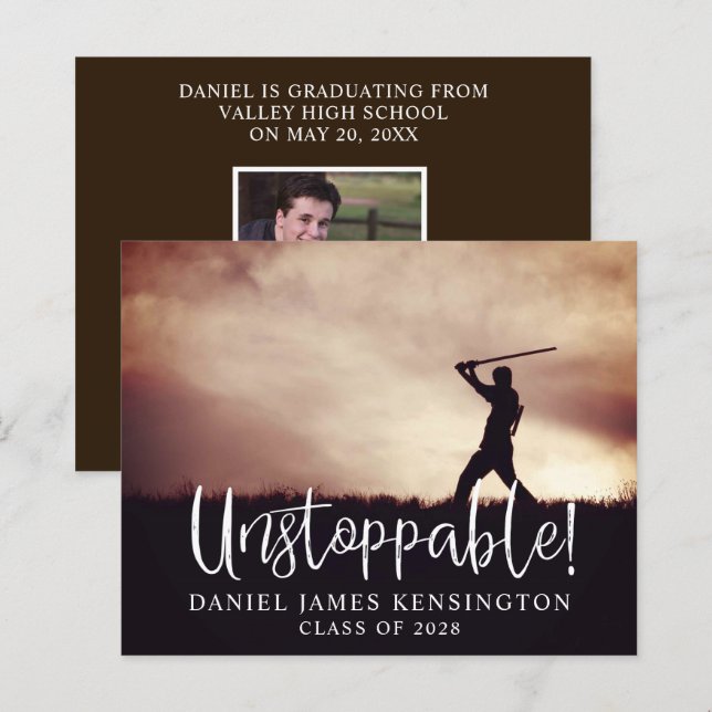 Lámina Foto de graduación moderna de presupuesto (Anverso / Reverso)