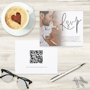 Lámina Foto de guión de presupuesto Código QR Boda RSVP