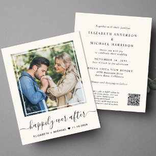 Lámina Foto de moda Código QR Invitación a la boda de cre
