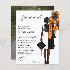 Lámina Foto De Naranja De Presupuesto Que Ella Se Graduó