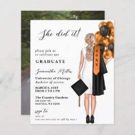 Lámina Foto De Naranja De Presupuesto Que Ella Se Graduó