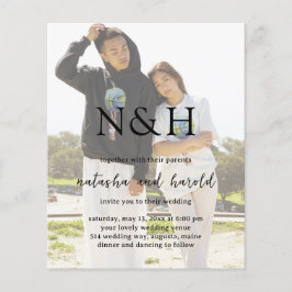 Lámina Foto de Natasha Monograma Invitación a la boda mod