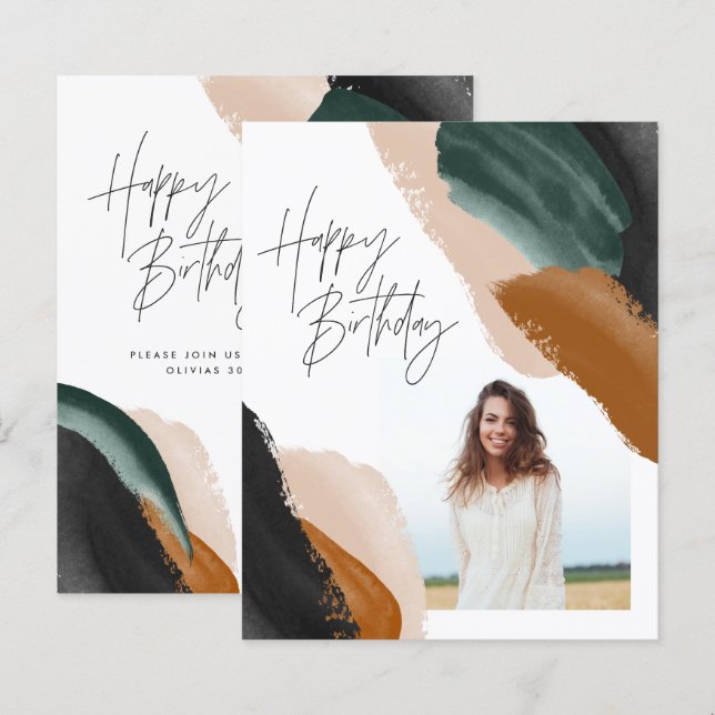 Lámina Foto de presupuesto abstracto de terracota verde C (Anverso / Reverso)