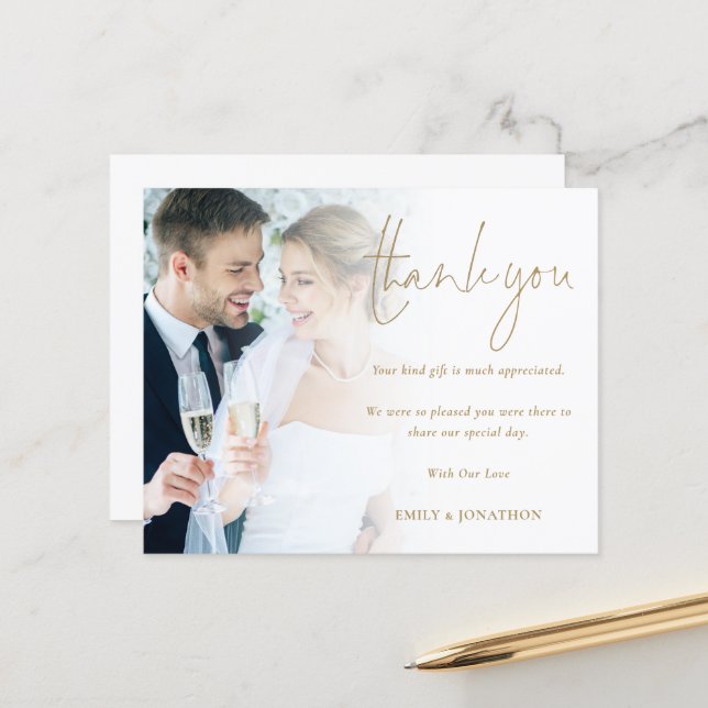 Lámina Foto de presupuesto Boda de guión dorado Gracias (Anverso/Reverso In Situ)