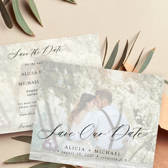 Lámina Foto de presupuesto boda de guión elegante guardar (Subido por el creador)