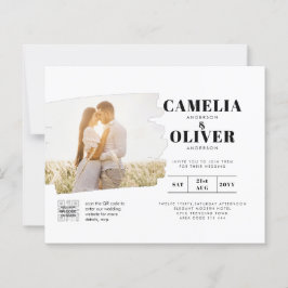 Lámina FOTO DE PRESUPUESTO CÓDIGO QR Boda Invitar Detalle