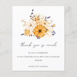 Lámina Foto de presupuesto Floral Boda Amarillo Gracias