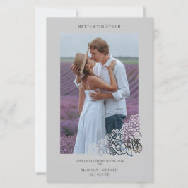 Lámina Foto de presupuesto gris Boda de marco botánico