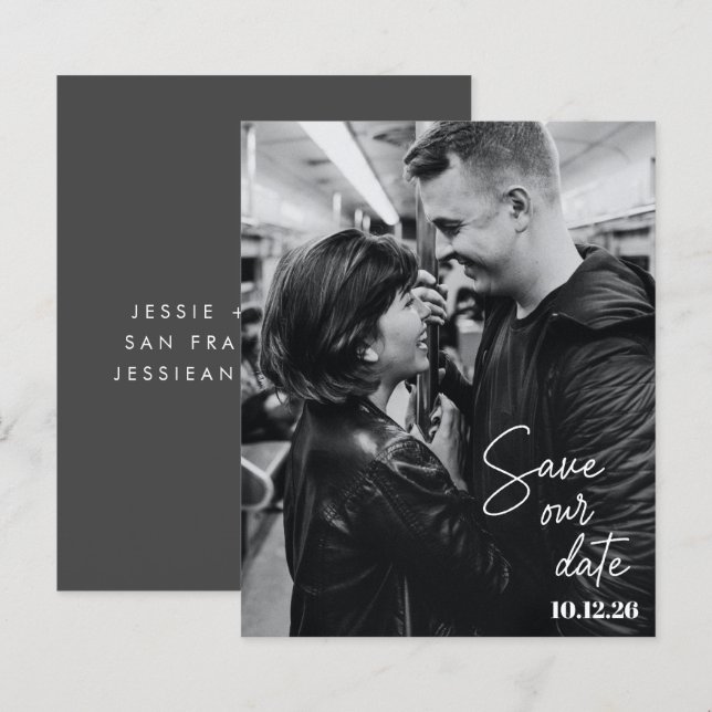 Lámina Foto De Presupuesto Guión Negro Moderno Guardar La (Anverso / Reverso)