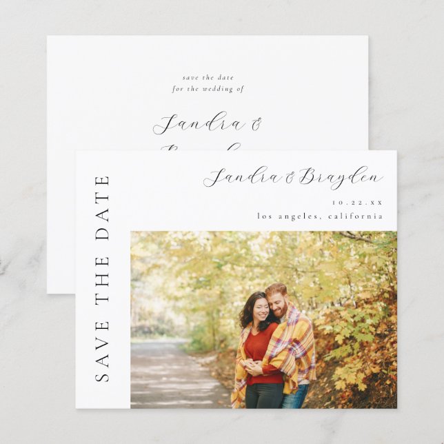 Lámina Foto de presupuesto H MOD Simple Guardar la fecha (Anverso / Reverso)