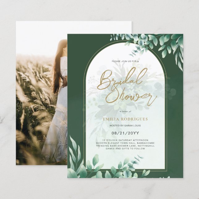 Lámina Foto de presupuesto Invitación a ducha de novia Ho (Anverso / Reverso)