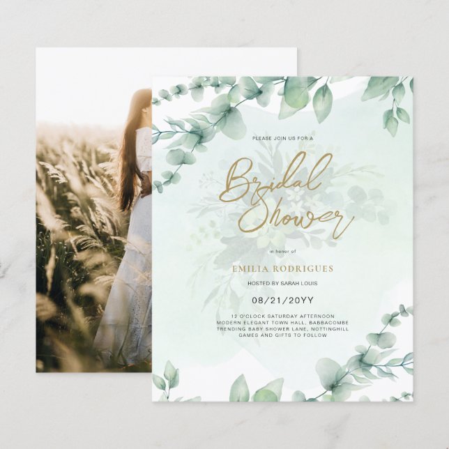 Lámina Foto de presupuesto Invitación a ducha de novia Ho (Anverso / Reverso)