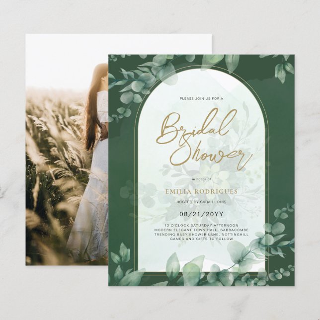 Lámina Foto de presupuesto Invitación a ducha de novia Ho (Anverso / Reverso)