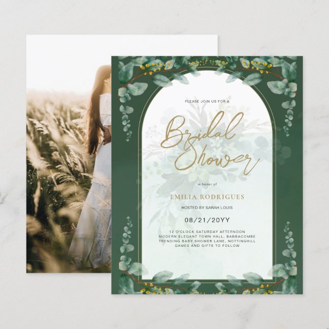 Lámina Foto de presupuesto Invitación a ducha de novia Ho (Anverso / Reverso)