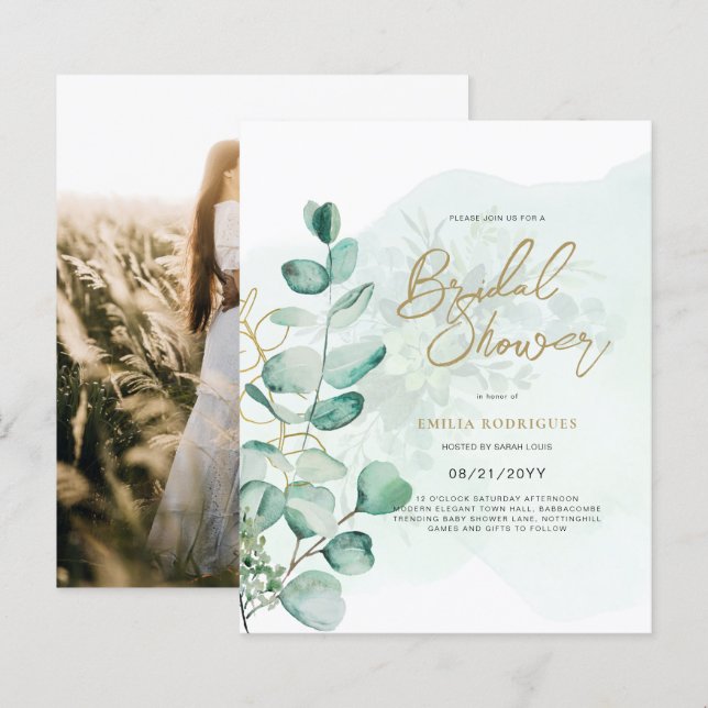 Lámina Foto de presupuesto Invitación a ducha de novia Ho (Anverso / Reverso)