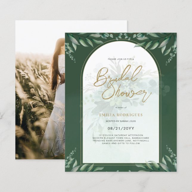 Lámina Foto de presupuesto Invitación a ducha de novia Ho (Anverso / Reverso)