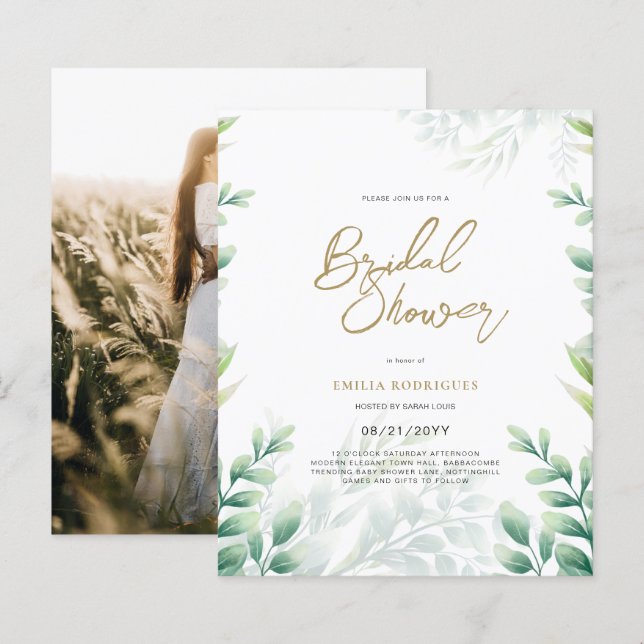 Lámina Foto de presupuesto Invitación a ducha de novia Ho (Anverso / Reverso)