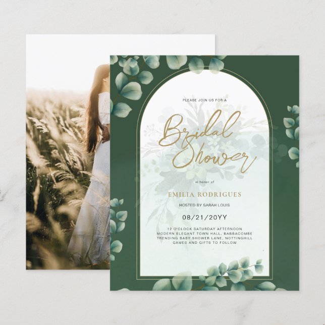 Lámina Foto de presupuesto Invitación a ducha de novia Ho (Anverso / Reverso)