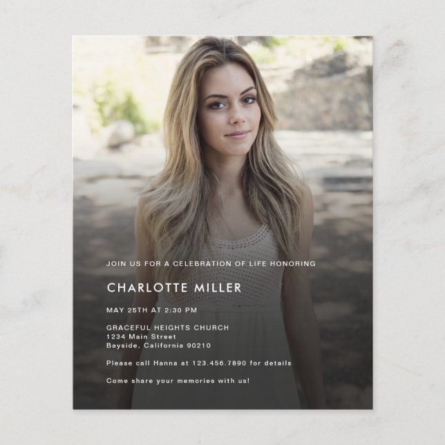 Lámina Foto De Presupuesto Moderno Celebración De Invitac (Anverso)