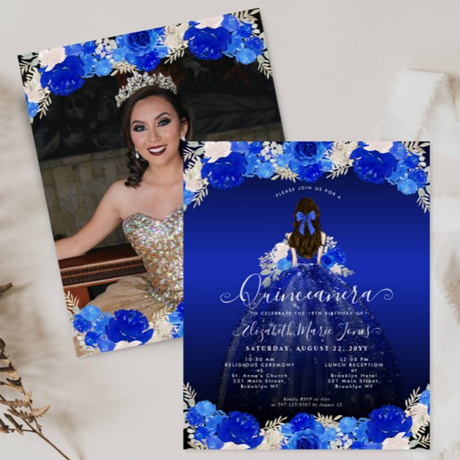 Lámina Foto de Quinceanera con el vestido azul real flora (Subido por el creador)