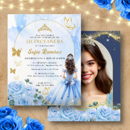 Lámina Foto de Quinceañera de princesa de vestir azul par
