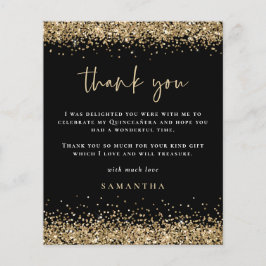 Lámina Foto de Quinceañera, Purpurina de oro, gracias neg