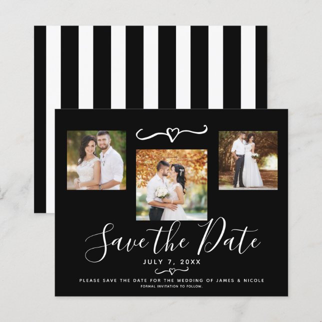 Lámina Foto de rayas negras y blancas modernas Guardar la (Anverso / Reverso)