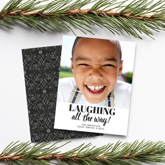 Lámina Foto de vacaciones Minimalistas contemporáneas en  (Budget Modern Minimalist Holiday Photo Card)