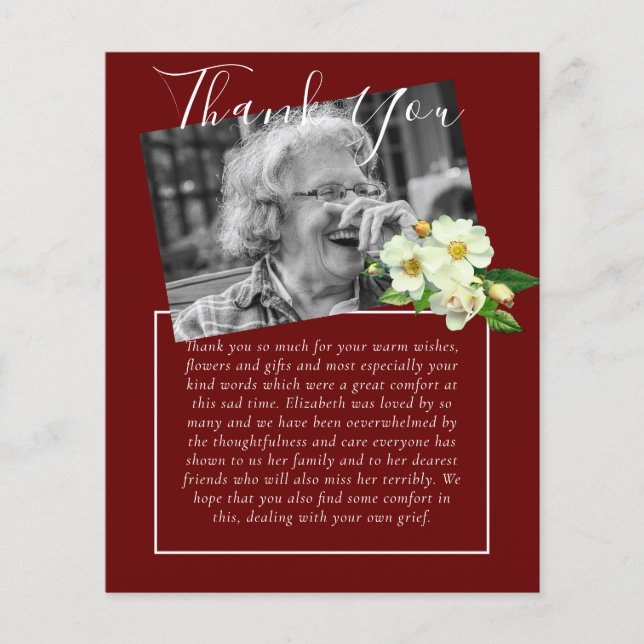 Lámina FOTO del Obituario Funeral Memorial (Anverso)