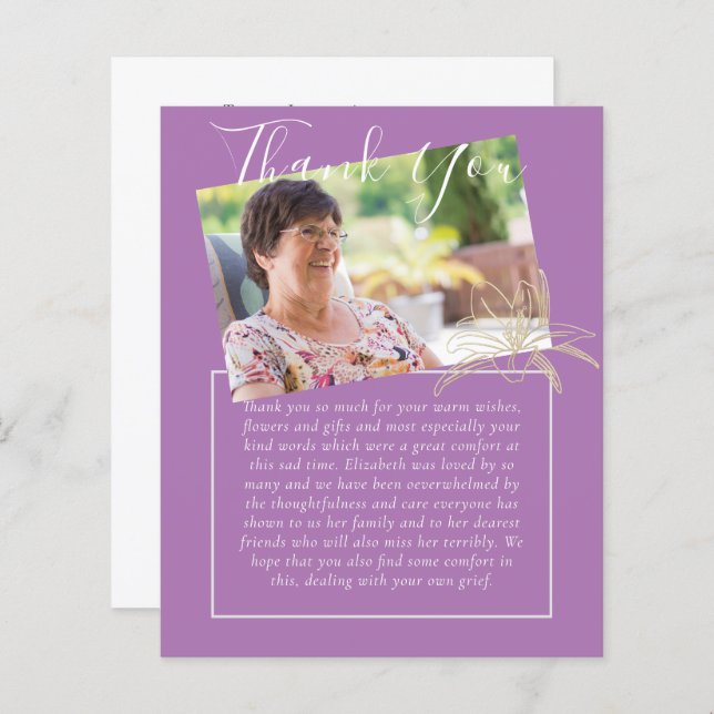 Lámina FOTO del Obituario Funeral Memorial (Anverso / Reverso)