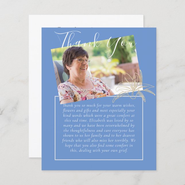 Lámina FOTO del Obituario Funeral Memorial (Anverso / Reverso)