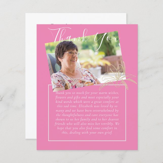 Lámina FOTO del Obituario Funeral Memorial (Anverso / Reverso)