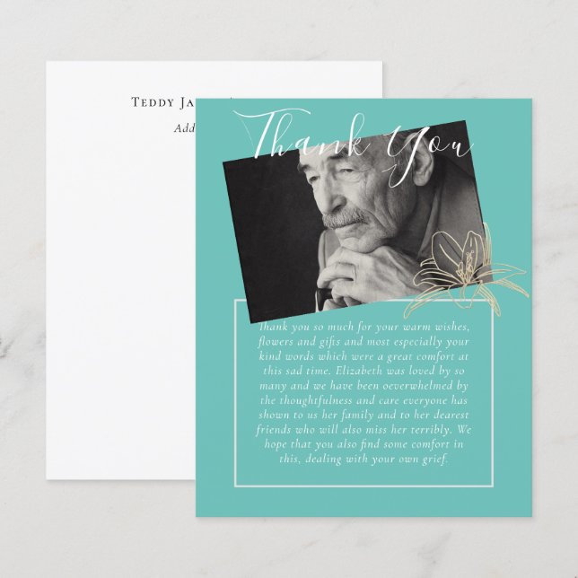 Lámina FOTO del Obituario Funeral Memorial (Anverso / Reverso)