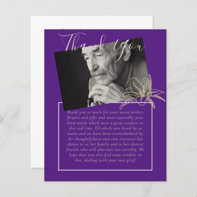 Lámina FOTO del Obituario Funeral Memorial (Anverso / Reverso)