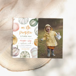 Lámina Foto del partido de cumpleaños del Boho de la cala<br><div class="desc">Nuestra calabaza pequeña por invitación de cumpleaños de cualquier edad - perfecta para una niña pequeña que tenga un fiesta con tema de Octubre, otoño o Halloween. El lado izquierdo de esta invitación tiene un marco de diferentes calabazas acuarelas pintadas a mano: naranja, verde, morado, rosa e incluso azul. En...</div>