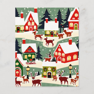 Lámina Foto del pueblo de Navidad en árbol de Navidad