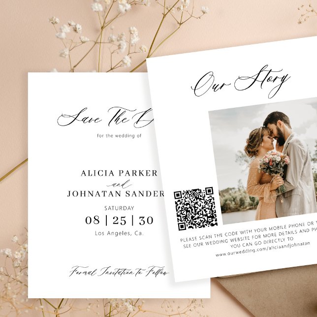 Lámina Foto elegante presupuesto boda código QR guardar l (Subido por el creador)