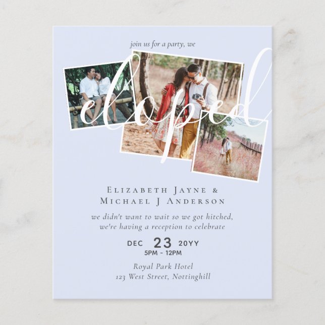 Lámina FOTO Elegida Fiesta de recepción de Invitación (Anverso)