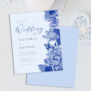 Lámina Foto floral azul claro Invitación a la boda Chinoi