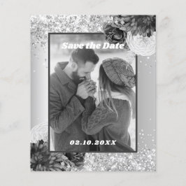 Lámina Foto floral de plata Salven al boda de citas