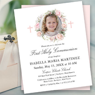 Lámina Foto floral rosa rosa de presupuesto Primera comun