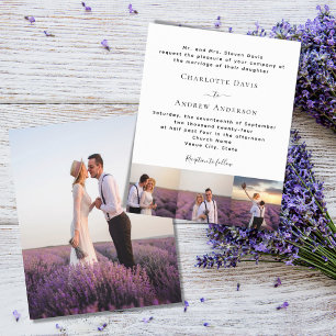 Lámina Foto: invitación formal a una boda sencilla y de p