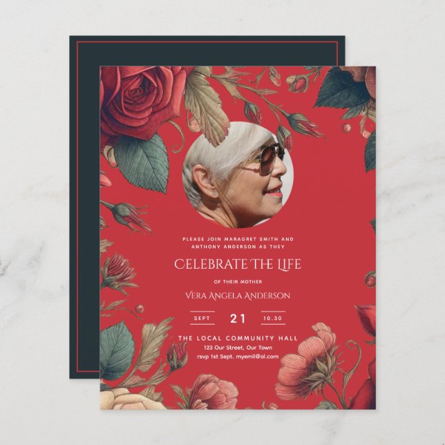 Lámina FOTO: La celebración de las rosas rojas del funera (Anverso / Reverso)