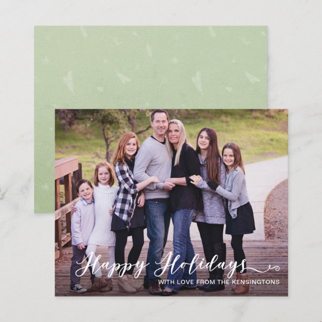 Lámina Foto manuscrita de Budget Modern Happy Holidays (Anverso / Reverso)